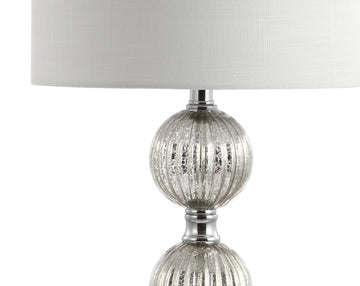 Rita 30.5" Silvered Orbs Glass/Metal LED Table Lamp - JONATHAN Y